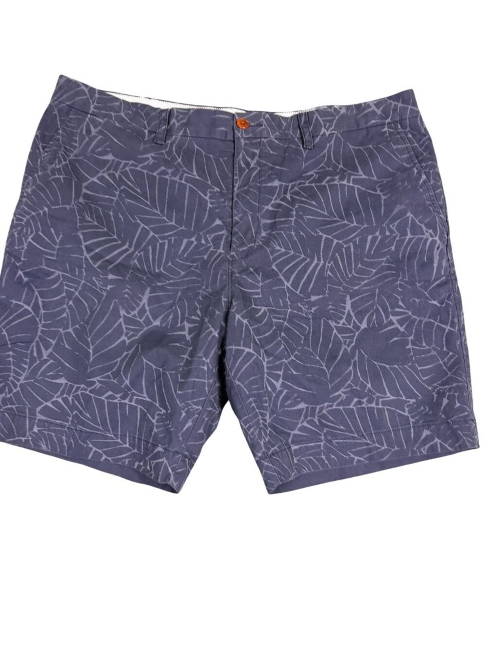 Tommy Hilfiger Mens Navy Leaf Print Casual Shorts Size 40 Belt Loops Pockets